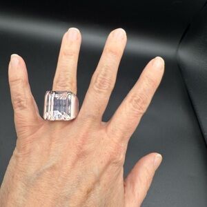 Swarovski Cocktail Ring NIRVANA Light Pink Crystal Lucent Octagon Sz 55 US 7 7.5